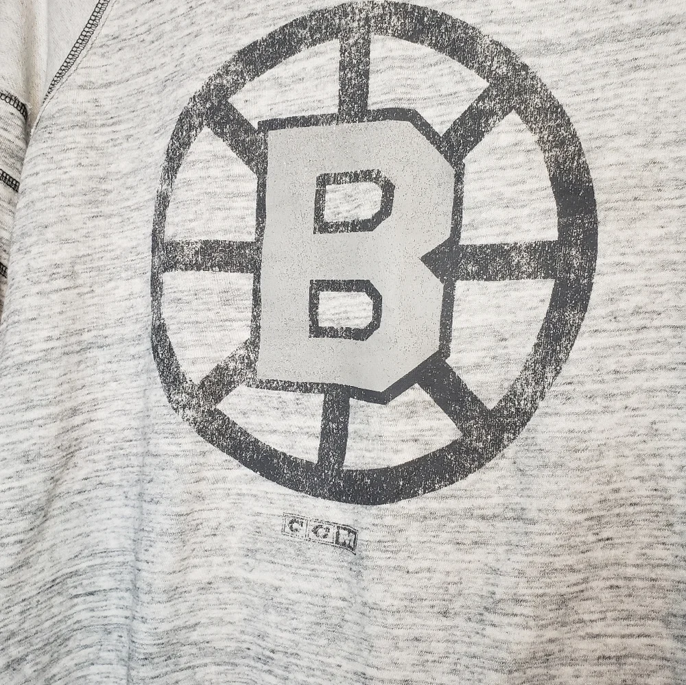 NHL Boston Bruins Raw Edge Raglan Sweatshirt - Picture 3 of 11